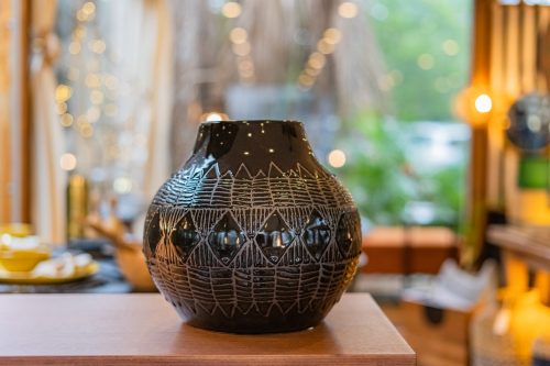 Vase, Black, Stoneware