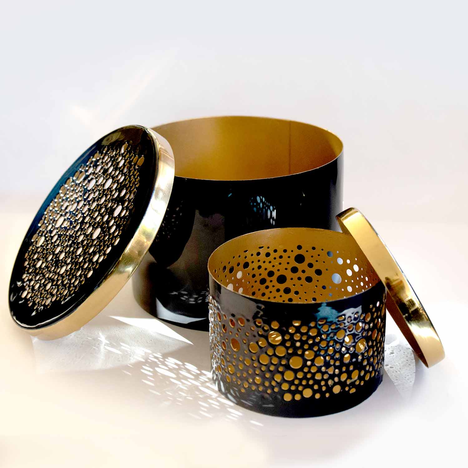 Jar wLid, Blue, Metal