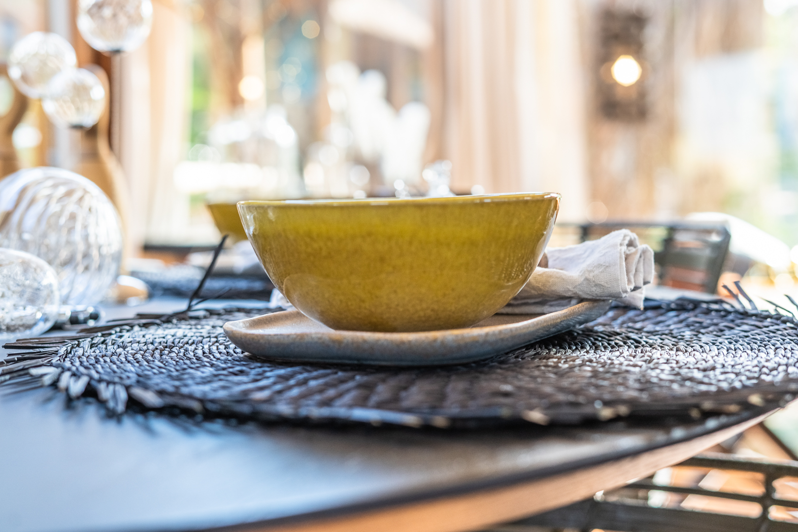 Placemat, Black, Seagrass