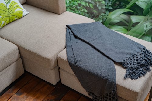 Throw, Grey, Cotton
