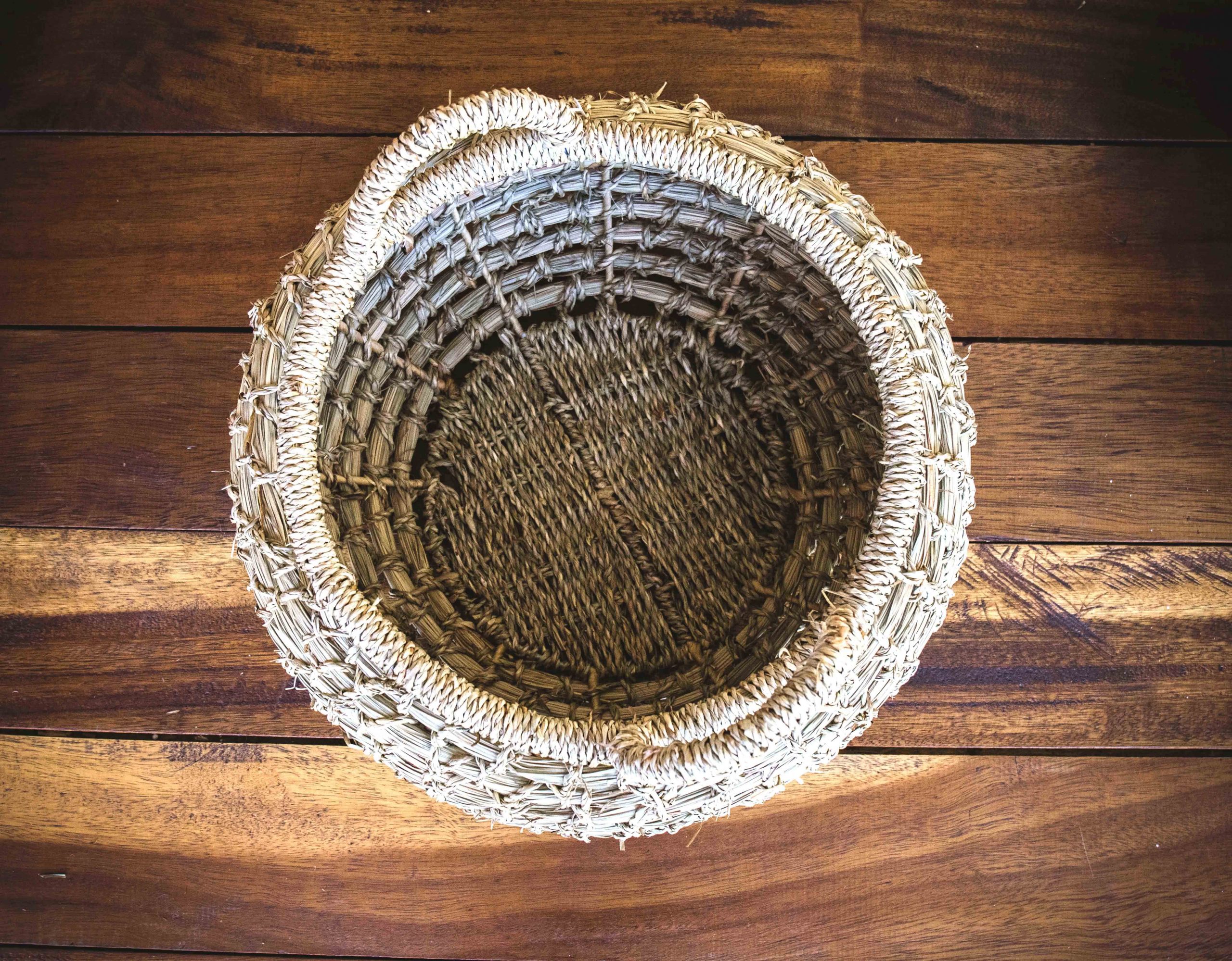 Basket nature seagrass 2in 1 plain
