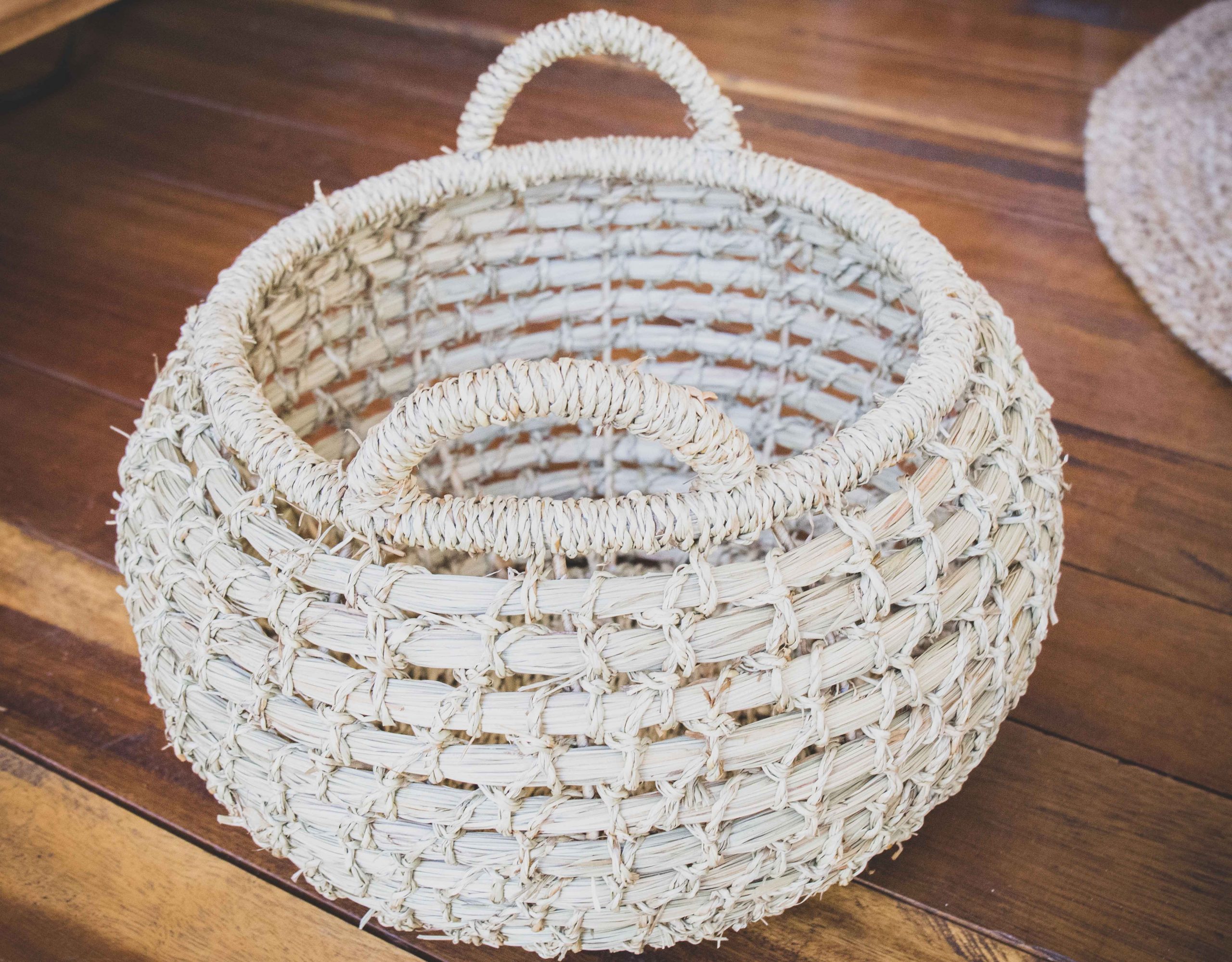 Basket nature seagrass 2in 1 plain