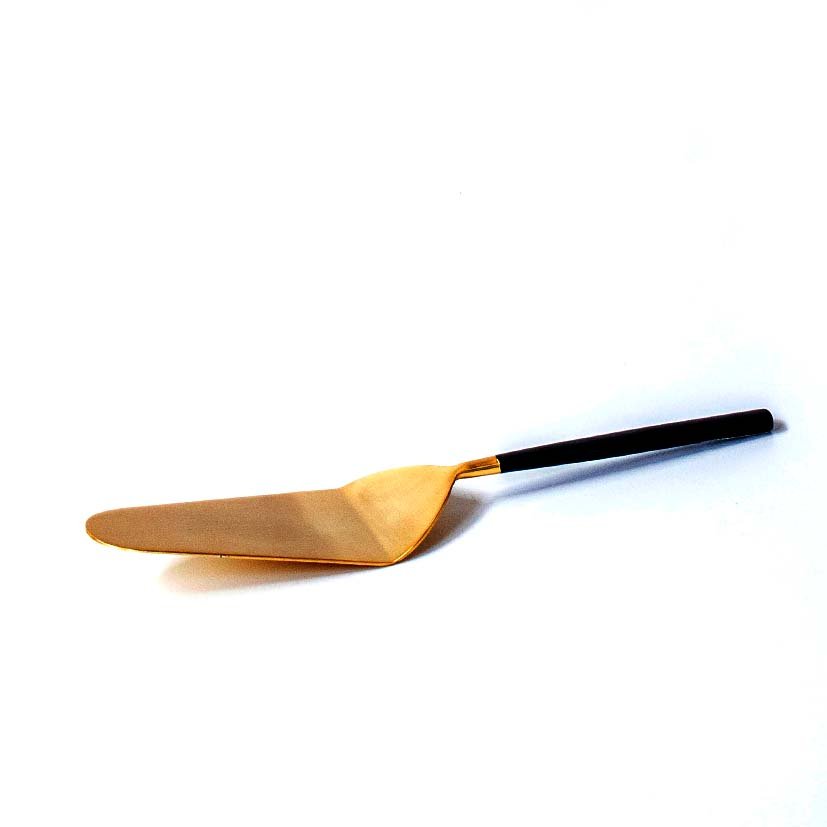 Cake server black stainless steel