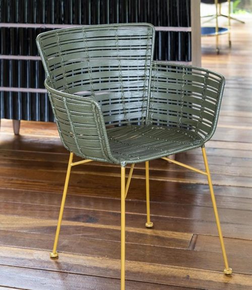 Coast Lounge Chair, Green, Rattan
