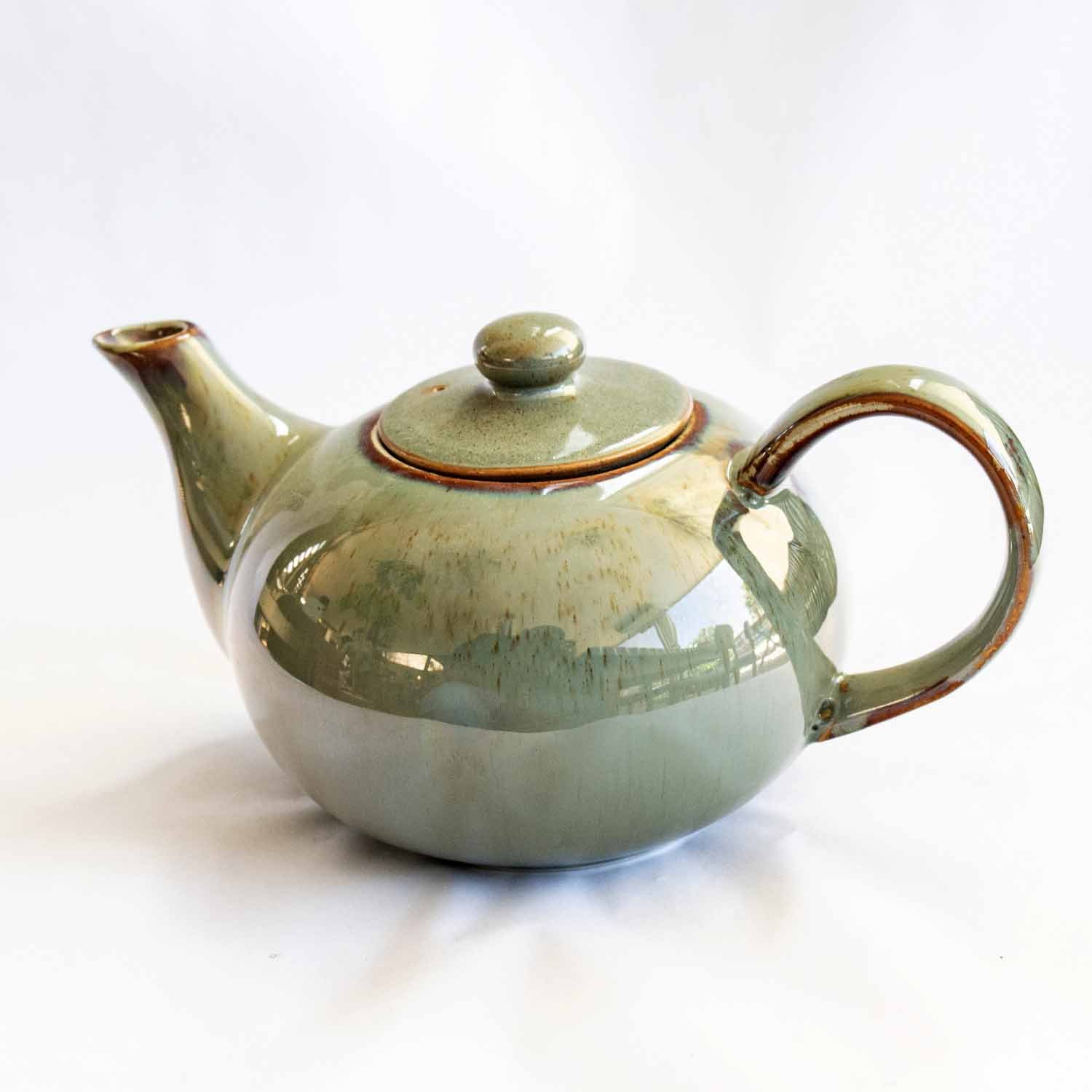 Pixie teapot green stoneware