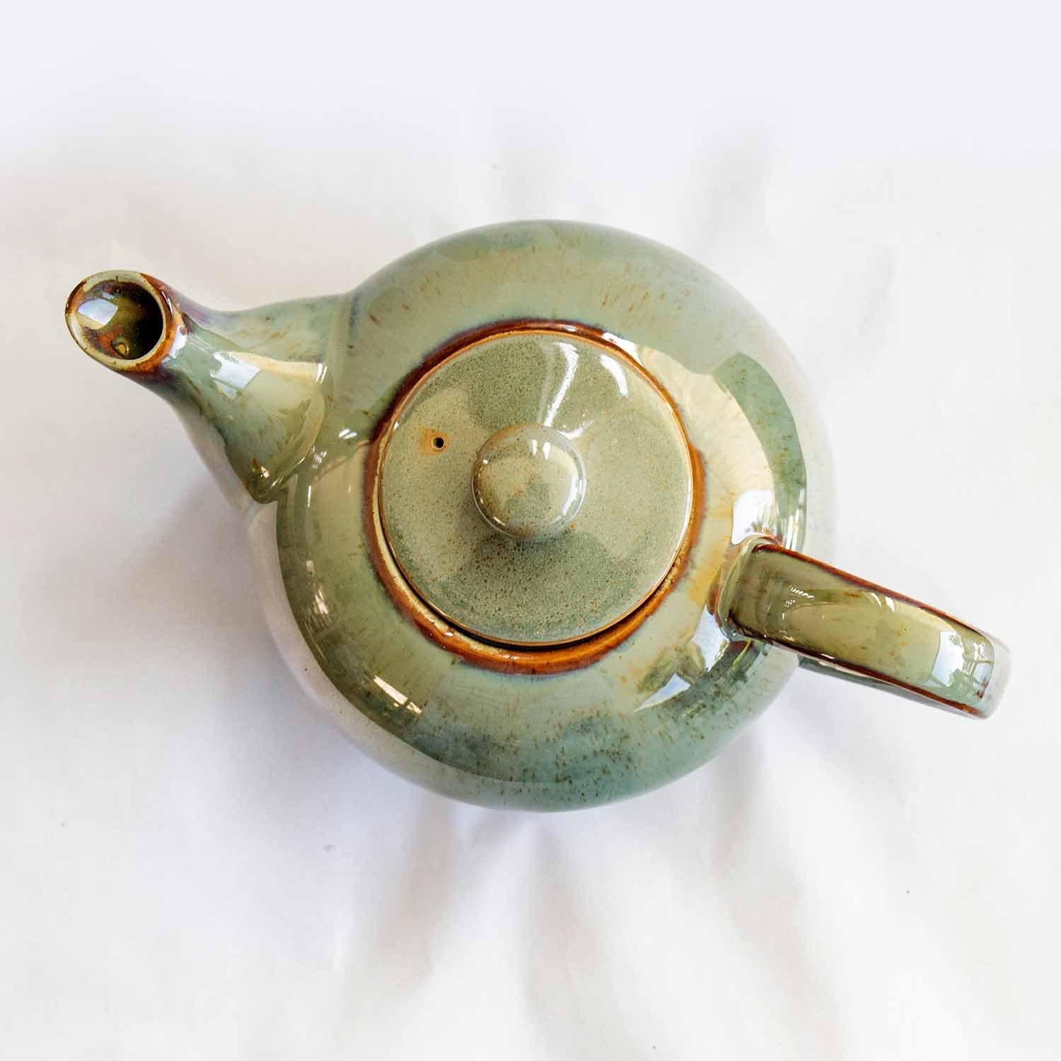 Pixie teapot green stoneware