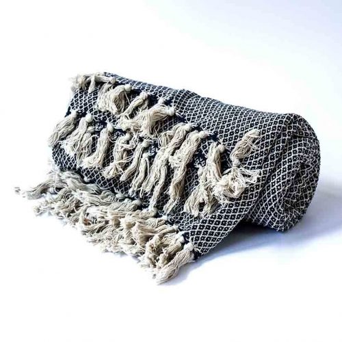 Throw blue cotton