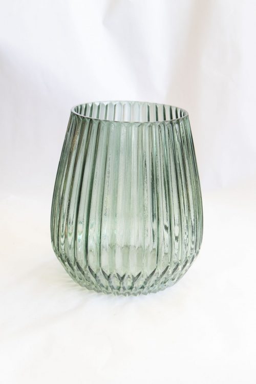 votive green glass short