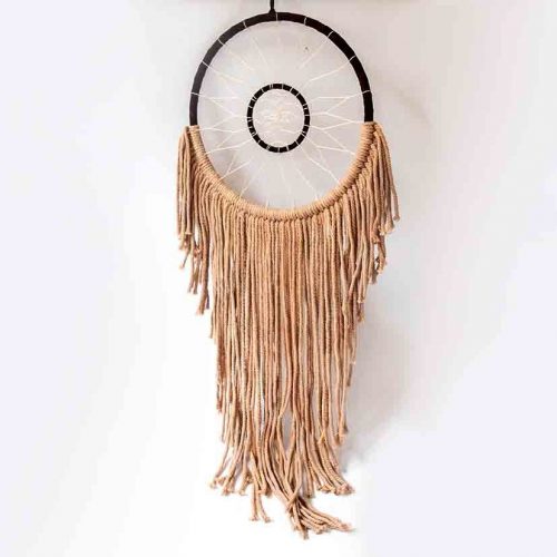 Wall hanger brown cotton